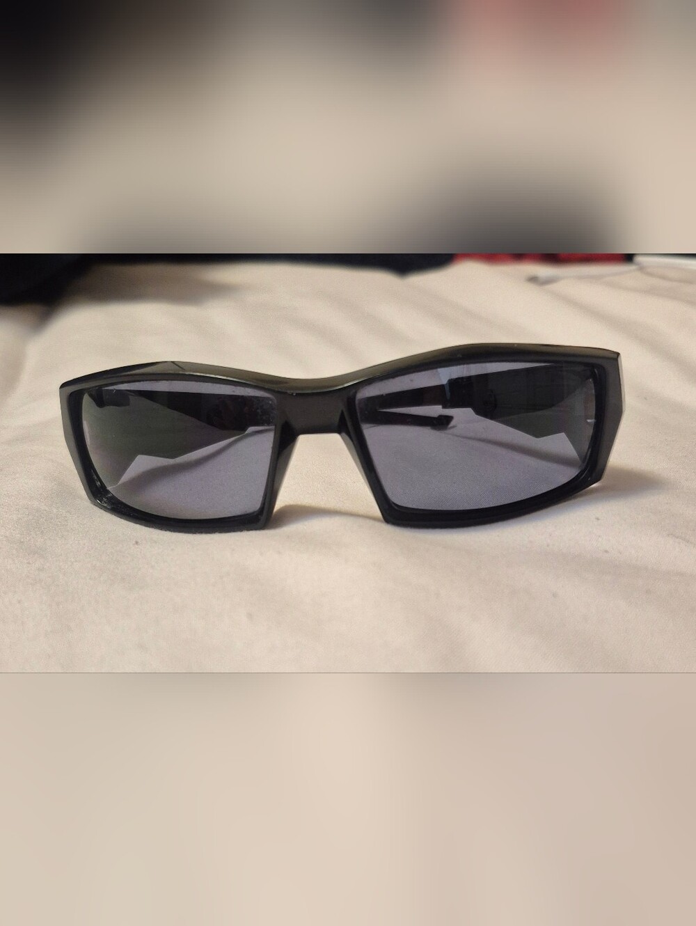 Oakley USA Made Black Wrap Sunglasses Rectangular Gascan Style Y2K